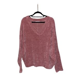 Jolie Plus Chenille Dolman Sweater - Mauve/Pink - Size 1X
